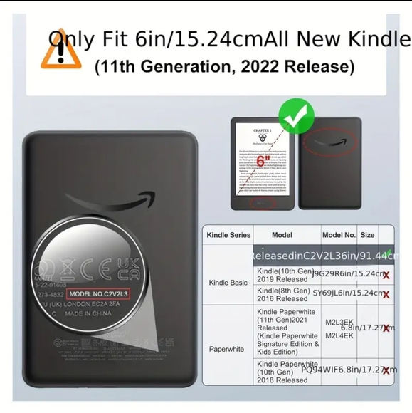 NEW Case for 6" 11th Gen for Kindle (2022), Ultra Slim Silicone,Transparent Pink - Picture 3 of 6